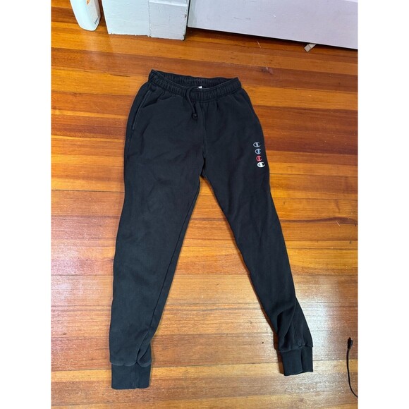 Champion Triple Logo Black Red White Fleece Jogger - Mens Small  Sweat Pants - Picture 1 of 4